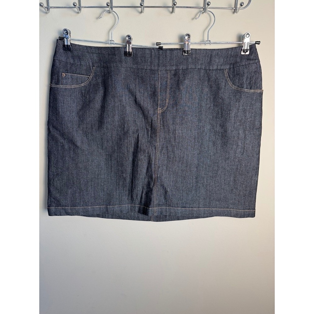 RJEANS Womens Dark Wash Denim Skort 22 Casual Plus Size Stretch Comfort
